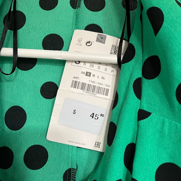 Zara Polka Dot Wrap Blouse - Picture 7 of 7